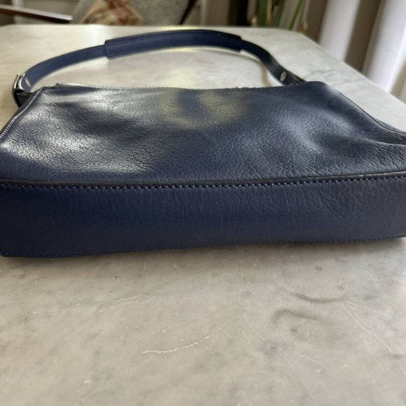 Cole Haan Ziva Woven Blue White Fringe Shoulder Bag Purse - Picture 8 of 10